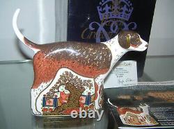 Royal Crown Derby Paperweight Pre Release Signed Foxhound Sinclairs Box & Cert