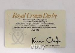 Royal Crown Derby Paperweight Prince George Christening Bear 2013 Ltd Ed 5/500