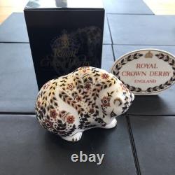 Royal Crown Derby Paperweight RUSSIAN BEAR Gold Stopper Boxed