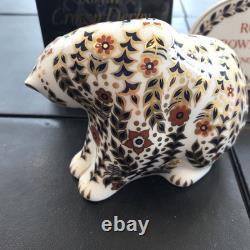 Royal Crown Derby Paperweight RUSSIAN BEAR Gold Stopper Boxed