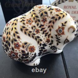 Royal Crown Derby Paperweight RUSSIAN BEAR Gold Stopper Boxed