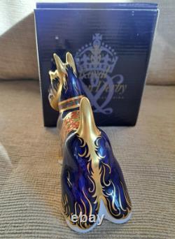 Royal Crown Derby Paperweight. Scottish Terrier. Ltd Ed. Gold Stopper. Box