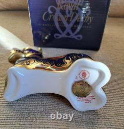 Royal Crown Derby Paperweight. Scottish Terrier. Ltd Ed. Gold Stopper. Box