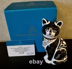 Royal Crown Derby Paperweight Simon War Cat Ltd Edition Box & Cert 1st Quality