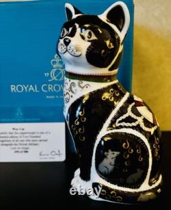 Royal Crown Derby Paperweight Simon War Cat Ltd Edition Box & Cert 1st Quality