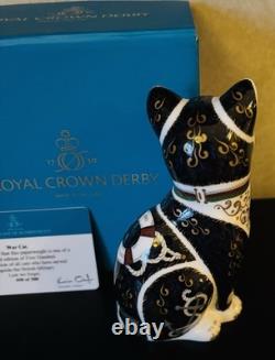 Royal Crown Derby Paperweight Simon War Cat Ltd Edition Box & Cert 1st Quality