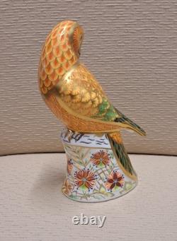 Royal Crown Derby Paperweight Sun Parakeet. Gold Stopper