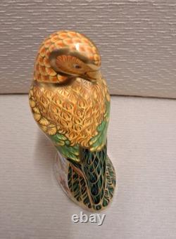 Royal Crown Derby Paperweight Sun Parakeet. Gold Stopper