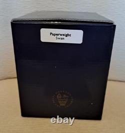 Royal Crown Derby Paperweight Swan Pair. Limited Edition. Gold Stoppers. Boxes