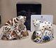 Royal Crown Derby Paperweight Tiger & Leopard Cubs. Gold Stop. Box. Cert Autogra