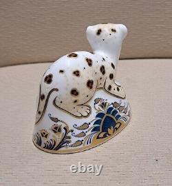 Royal Crown Derby Paperweight Tiger & Leopard Cubs. Gold Stop. Box. Cert Autogra