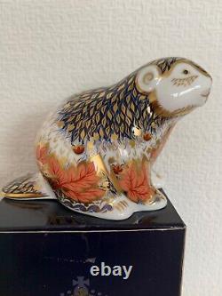 Royal Crown Derby Paperweight, gold stopper RIVERBANK BEAVER