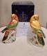 Royal Crown Derby Paperweights. Parrot Pair. Ltd Ed. Gold Stoppers. Box. Cert