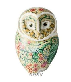 Royal Crown Derby Parchment Owl William Morris Bird Paperweight New 1st