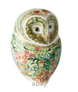 Royal Crown Derby Parchment Owl William Morris Bird Paperweight New 1st
