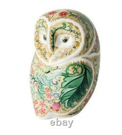 Royal Crown Derby Parchment Owl William Morris Bird Paperweight New 1st