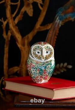 Royal Crown Derby Parchment Owl William Morris Bird Paperweight New 1st