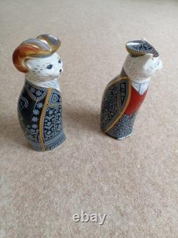 Royal Crown Derby Pearly King & Queen Paperweight Diamond Jubilee Gold Stopper
