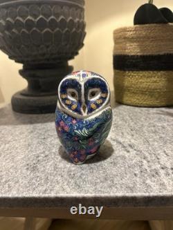Royal Crown Derby Periwinkle Owl Paperweight