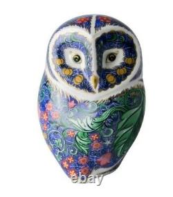 Royal Crown Derby Periwinkle Owl William Morris Bird Paperweight New 1st