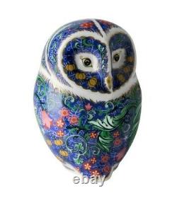 Royal Crown Derby Periwinkle Owl William Morris Bird Paperweight New 1st