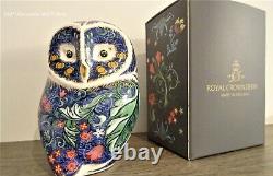 Royal Crown Derby Periwinkle Purple Owl paperweight RRP £190