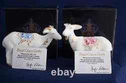 Royal Crown Derby Pinxton Rose Billy/nanny Goat Paperweights Brand New / Boxed