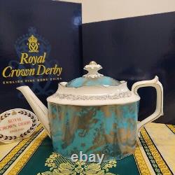 Royal Crown Derby Platinum Aves Large Tea Pot- New 1st Boxed