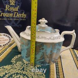 Royal Crown Derby Platinum Aves Large Tea Pot- New 1st Boxed