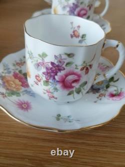 Royal Crown Derby Posies Coffee Cups & Saucers 6 X Duos Vintage unused boxed