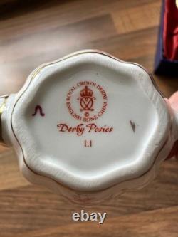 Royal Crown Derby Posies Miniature Tea Set on a Tray 1st Quality 1981 In Box
