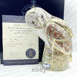 Royal Crown Derby Prestige'Barn Owl' Paperweight (Ltd Edition) Gold Stopper