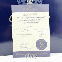 Royal Crown Derby Prestige'Barn Owl' Paperweight (Ltd Edition) Gold Stopper