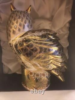 Royal Crown Derby Prestige Long Eared Owl. Limited Edition 300