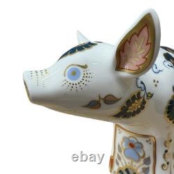 Royal Crown Derby Priscilla Pig Paperweight Gold Stopper New Boxed Genuine