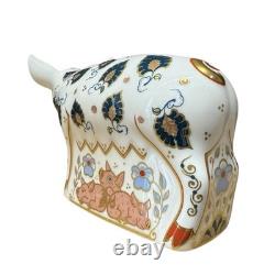 Royal Crown Derby Priscilla Pig Paperweight Gold Stopper New Boxed Genuine