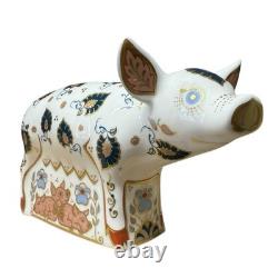 Royal Crown Derby Priscilla Pig Paperweight Gold Stopper New Boxed Genuine