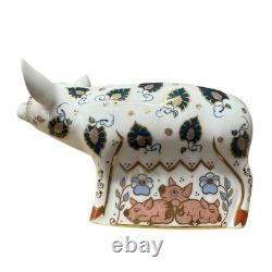 Royal Crown Derby Priscilla Pig Paperweight Gold Stopper New Boxed Genuine