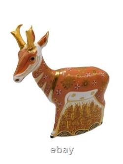 Royal Crown Derby Pronghorn Antelope Paperweight