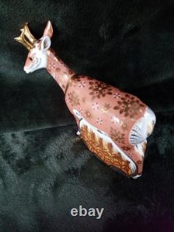 Royal Crown Derby Pronghorn Antelope With Gold Stopper Certificate Original Box