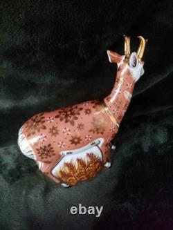 Royal Crown Derby Pronghorn Antelope With Gold Stopper Certificate Original Box