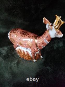 Royal Crown Derby Pronghorn Antelope With Gold Stopper Certificate Original Box