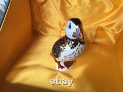 Royal Crown Derby Puffin Paperweight Gold Stopper