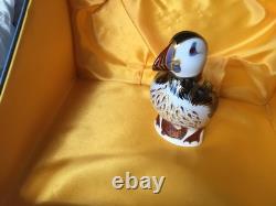 Royal Crown Derby Puffin Paperweight Gold Stopper