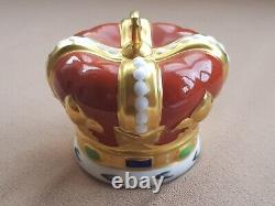 Royal Crown Derby Q. E. II Golden Jubilee Heraldic Crown Paperweight, New, Perfect