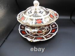 Royal Crown Derby RARE Imari 1128 Soup Tureen and Underplate Mint