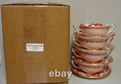 Royal Crown Derby RED AVES Cream Soup Bowls SET S OF FOUR More Here