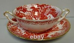 Royal Crown Derby RED AVES Cream Soup Bowls SET S OF FOUR More Here