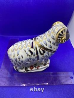 Royal Crown Derby Ram, 1st Quality Gold Stopper. 1990. Retired 1993