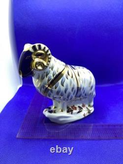 Royal Crown Derby Ram, 1st Quality Gold Stopper. 1990. Retired 1993
